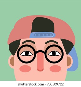 Characters avatars in cartoon flat style