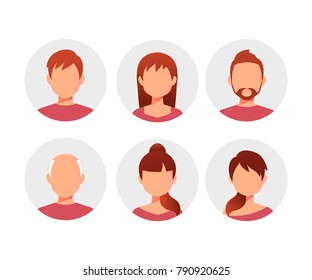 Characters Avatars In Cartoon Flat Style. People Avatars Collection - Stock Vector