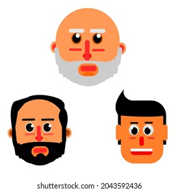 Characters, avatars, profile icons. Vector and illustration.