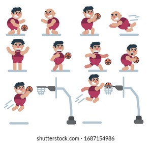 characters basketball, game, flat ,icon man, cartoon