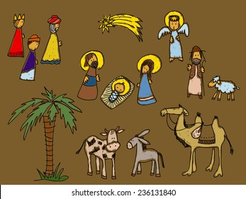 characters of Bethlehem Christmas scenes