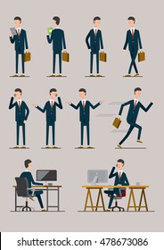 Characters businessman gestures