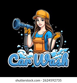 Characters for car wash with added text