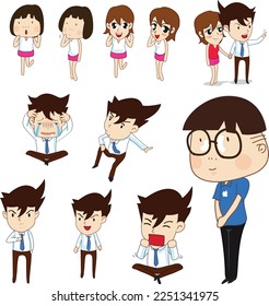 Characters cartoon, character design, set cartoon