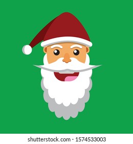 characters cartoon flat icon Santa Claus. Vector illustration isolated on green background. emotions happy