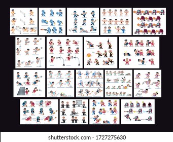 characters collection various, game, flat ,icon man, cartoon