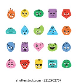 Characters color line icon. Mascots of emotions. Pictogram for web page, mobile app, promo.