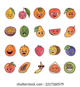 Characters color line icon. Mascots of emotions.