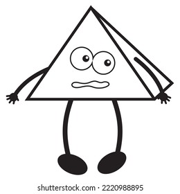 Characters, colorful three-dimensional geometric shapes of kawaii, black outline, doodle style, children's illustration