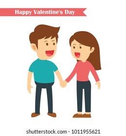 characters couples holding hands in happy valentines day isolated on white background