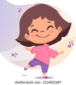 characters of a cute little girl.  dear kind child. Children's illustration in cartoon style.