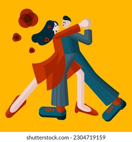 characters dancing latinо dance tango, salsa