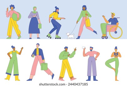 characters in different activities pack of 10 characters