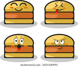characters and elements for poster of sticker design