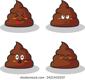 characters and elements for poster of sticker design