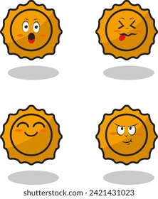characters and elements for poster of sticker design