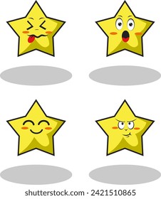 characters and elements for poster of sticker design