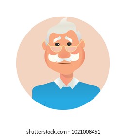 Characters emotions. Vector avatar for business icons. old men character vector illustration. Grandfather character -stock vector
