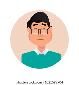 Characters emotions. Vector avatar for business icons. Happy men character vector illustration. Student, office worker, freelancer character -stock vector