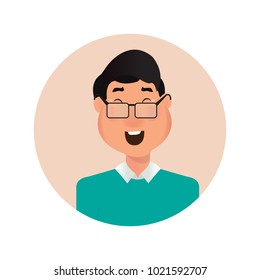 Characters emotions. Vector avatar for business icons. Happy men character vector illustration. Student, office worker, freelancer character -stock vector