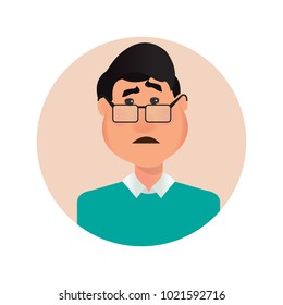 Characters emotions. Vector avatar for business icons. Happy men character vector illustration. Student, office worker, freelancer character -stock vector
