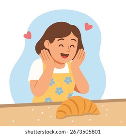 Personagens que desfrutam do conceito de tempo de cozinha na ilustração de vetor plano