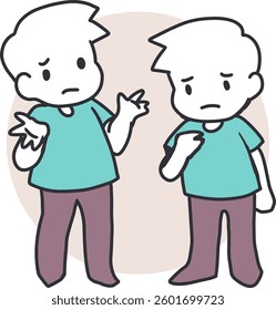 Characters Expressing Deep Thought and Uncertainty. Perfect for themes of decision-making, emotions, and thought processes.