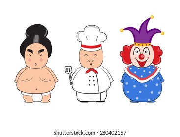 Characters of Fat Man Vector