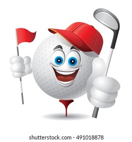 Characters with golf ball