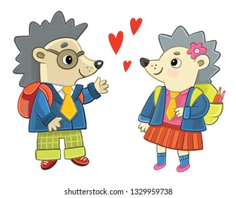 the characters are hedgehogs love of the school