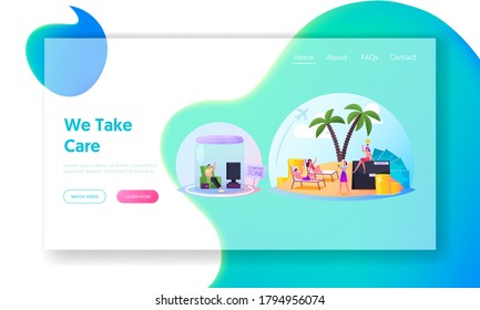 Characters Inside of Comfort Zone Landing Page Template. People Under Glass Dome and Jar Dreaming of Success, Career and Business. Self Improvement, Education and Growth. Cartoon Vector Illustration