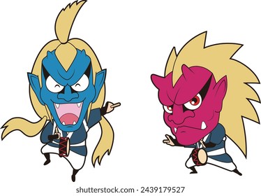 Characters from the Japanese festival “Menburyu”