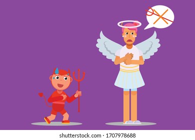 Characters of a little boy rejected by a girl, Halloween theme. Simple character vector illustration, this illustration can use as a sticker also.