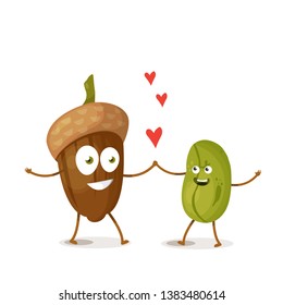 characters in love nuts vector illustration