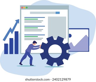 Characters manage finances. People calculating and analyzing personal or corporate budget, managing financial income, consulting with accountant. Flat