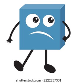 Characters, Multicolored volumetric geometric shapes of kawaii, color vector illustration