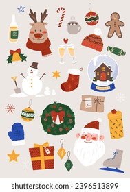 Characters and objects related to Christmas