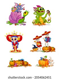 characters on the merry day of the dead funny monsters