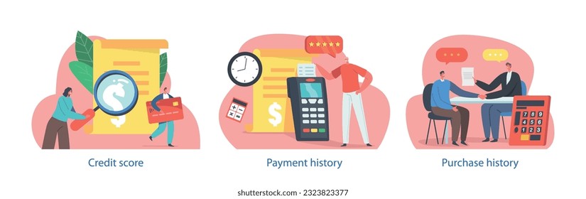 Characters Perform Payment History, Record Of Past Financial Transactions Involving Payments Made By People