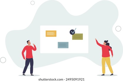 Characters planning work tasks.flat design.illustration with people.