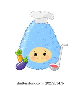 the character's profession is a cook. cute children's character avocado is a chef profession. cartoon flat style, vector illustration isolated on a white background.