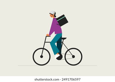 Personajes Montando Diferentes Tipos De Bicicletas. La Ilustración vectorial Representa La Diversidad, El Estilo De Vida Y Las Actividades Al Aire Libre.