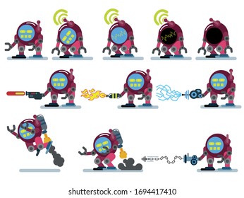 characters robot, game, flat ,icon man, cartoon