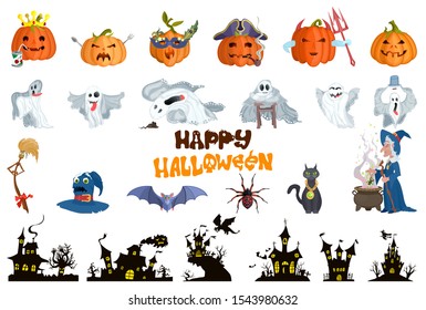 characters selection. halloween illustrations bright monsters.vector image