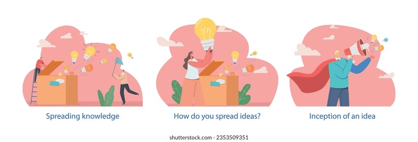 Characters Sharing Knowledge And Ideas, Exchanging Information, Insights, And Perspectives With Others