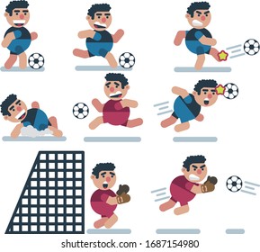 characters soccer, game, flat ,icon man, cartoon