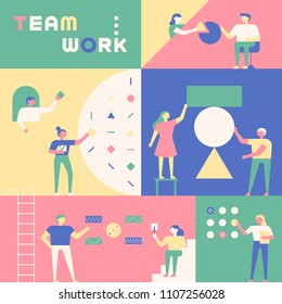 Characters that do various work by section. flat design style vector graphic illustration set Characters that do various work by section. flat design style vector graphic illustration set