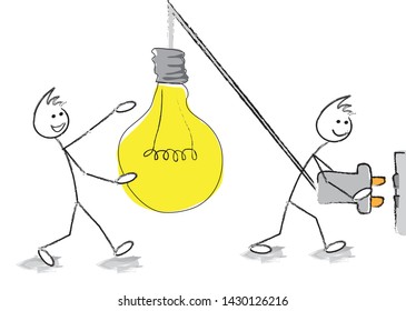 characters who plug in a light bulb