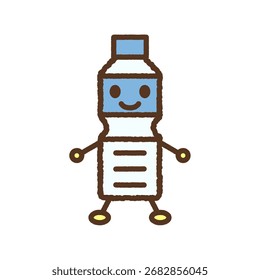 Icono de la bebida del carácter-estilo: botella plástica