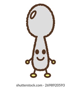Ilustração de ícone único de estilo de caractere: colher